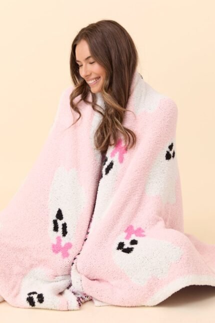 Make Me Believe Just A Ghoul Pink Blanket